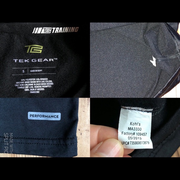 TEK GEAR Active Shirt Long Sleeve Black UNISEX - Picture 3 of 11